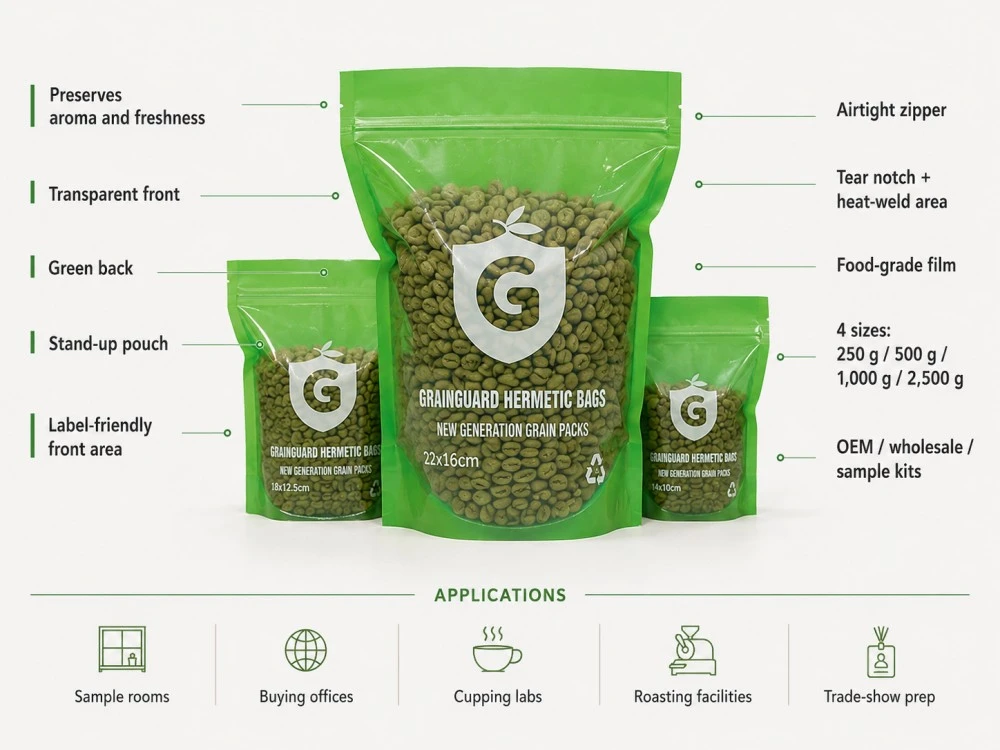 Green Coffee Bean Sampling Bag