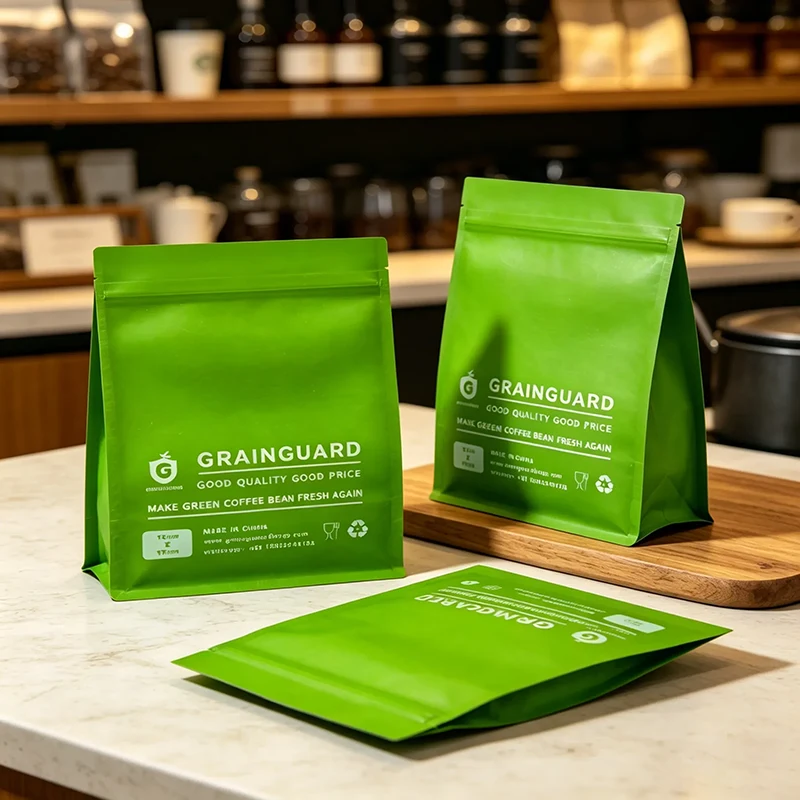 Musterbeutel für grüne Kaffeebohnen