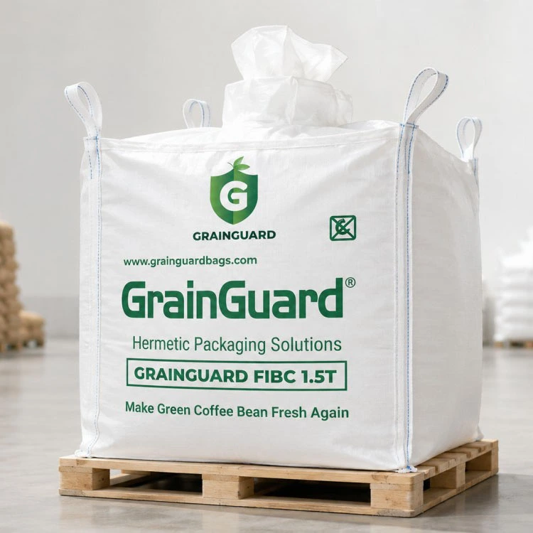 Tonnenbeutel für grüne Kaffeebohnen, hermetisch verpackt